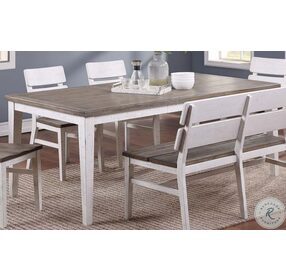 La Sierra Grey And White Leg Extendable Dining Room Set