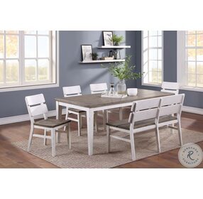 La Sierra Grey And White Leg Extendable Dining Table