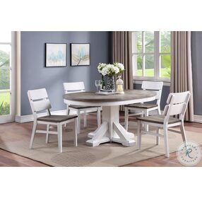 La Sierra Grey And White Double Panel Back Side Chair Set Of 2