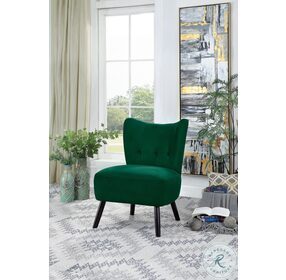 Imani Green Velvet Accent Chair