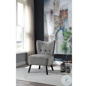 Imani Gray Velvet Accent Chair