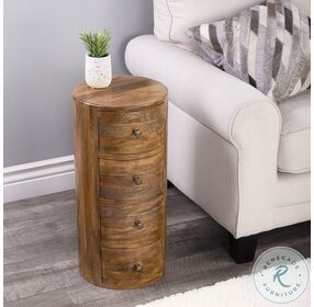 Liam Light Brown Wood Storage End Table