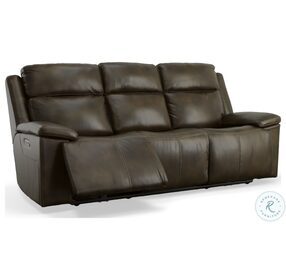 Chance Dark Brown Leather Power Reclining Sofa With Power Headrest And Footrest
