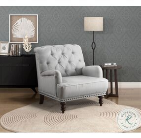 Holland Park Gray And White Accent Chair