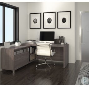 Pro-Linea Bark Grey L-Desk