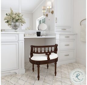 Hathaway Ivory And Antique Cherry Vanity Stool