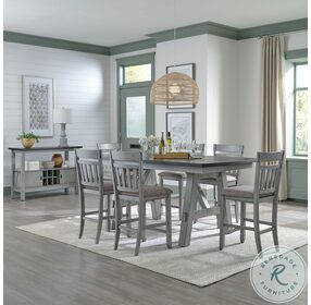 Newport Smokey Gray And Carbon Gray Gathering Dining Table