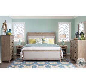 Edgewater Soft Sand Queen Upholstered Panel Bed