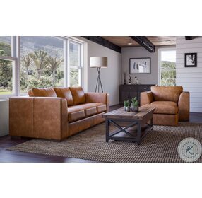 Hawkins Russet Leather Sofa