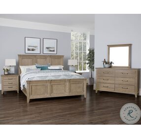 Passageways Deep Sand King Mansion Panel Bed With Mansion Footboard