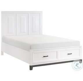 Garretson White And Metallic Gray Platform Storage Bedroom Set