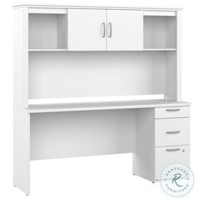 Logan Pure White 67" Home Office Set with Hutch