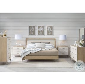 Biscayne Malabar And Cream Queen Upholstered Panel Bed