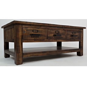 Cannon Valley Distressed Medium Brown 3 Drawer Occasional Table Set