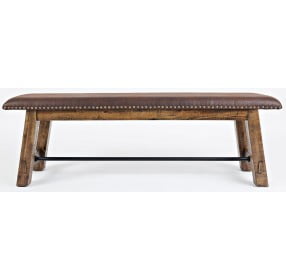 Cannon Valley Distressed Medium Brown Bench