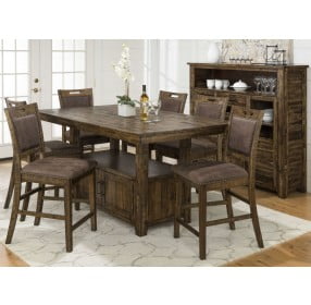 Cannon Valley Distressed Medium Brown Adjustable Dining Table