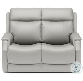 Easton Beige Leather Power Reclining Loveseat With Power Headrest And Lumbar