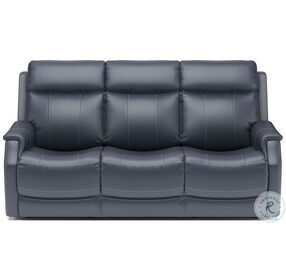 Easton Gray Leather Power Reclining Sofa With Power Headrest And Lumbar