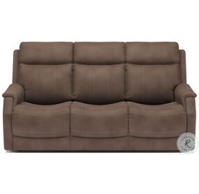 Easton Dark Brown Power Reclining Sofa With Power Headrest And Lumbar