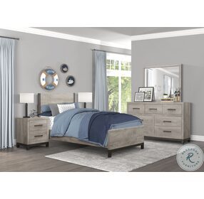 Zephyr Light Gray And Black Twin Panel Bed