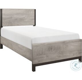 Zephyr Light Gray And Black Youth Panel Bedroom Set