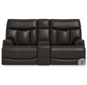 Clive Black Power Reclining Console Loveseat With Power Headrest And Lumbar