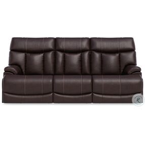 Clive 1595 Brown Leather Power Reclining Sofa With Power Headrest And Lumbar