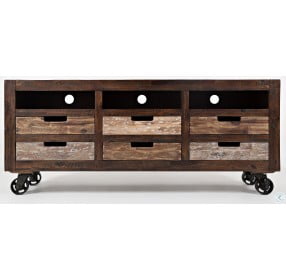 Painted Canyon Distressed Brown Media Cart