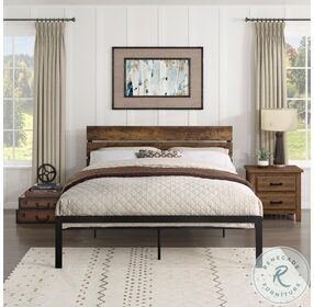 Marshall Black And Brown Queen Platform Bed
