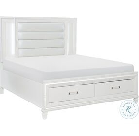Tamsin White Metallic Storage Platform Bedroom Set
