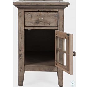 Rustic Shores Weathered Grey Power Chairside Table