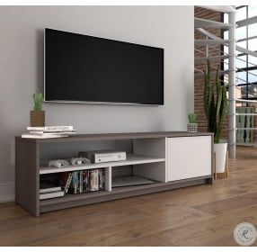 Small Space Bark Gray And White 53.5" TV Stand
