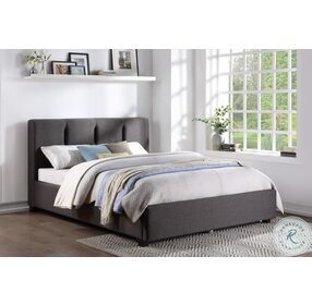 Aitana Graphite Full Upholstered Platform Bed
