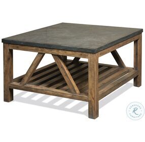 Weatherford Bluestone and Reclaimed Natural Pine Bunching Occasional Table Set