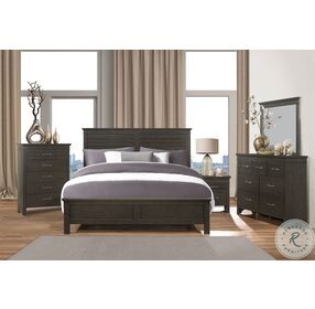 Blaire Farm Charcoal Gray King Panel Bed