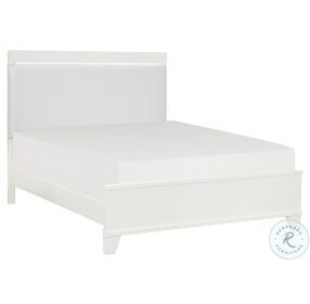 Kerren White High Gloss Upholstered Panel Bedroom Set