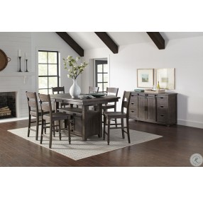 Madison County Barnwood Brown Adjustable Extendable Dining Table