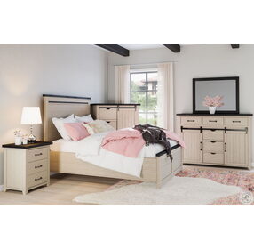 Madison County Vintage White Queen Platform Bed