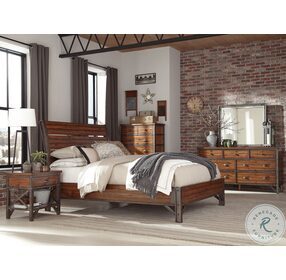 Holverson Rustic Brown And Gunmetal Queen Sleigh Bed