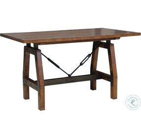 Holverson Rustic Brown And Gunmetal Counter Height Dining Room Set