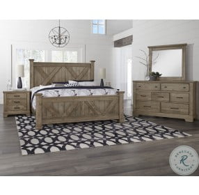 Cool Rustic Stone Grey King X Style Poster Bed