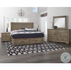Cool Rustic Stone Grey Queen Mansion Bed With Footboard Storage