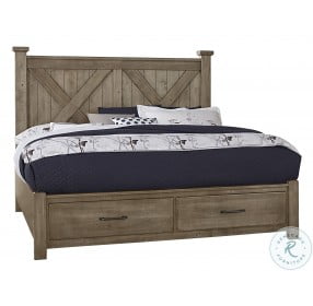 Cool Rustic Stone Grey Platfrom Poster Set With Footboard Storage