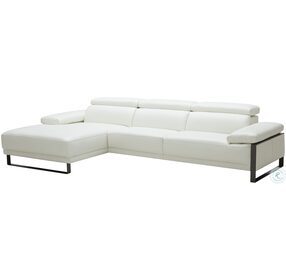 Fleurier White Italian Leather LAF Sectional