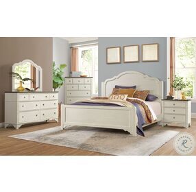 Grand Haven Feathered White Queen Panel Bed
