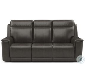 Miller Brown Leather Power Reclining Sofa With Power Headrest And Lumbar