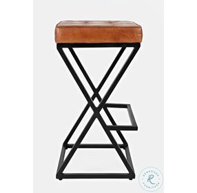Global Archive Saddle Leather Counter Height Stool