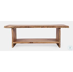 Global Archive Natural Live Edge Storage Bench