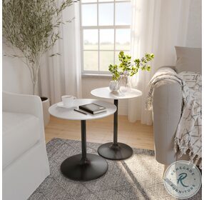 Global Archive White And Gunmetal Nesting Tables