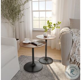 Global Archive Gunmetal And Brown Nesting Tables